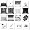Bedroom Living Room Sofa Cushion Cover Pillowcase Fashion Decor Black Gray Lip Eye Print