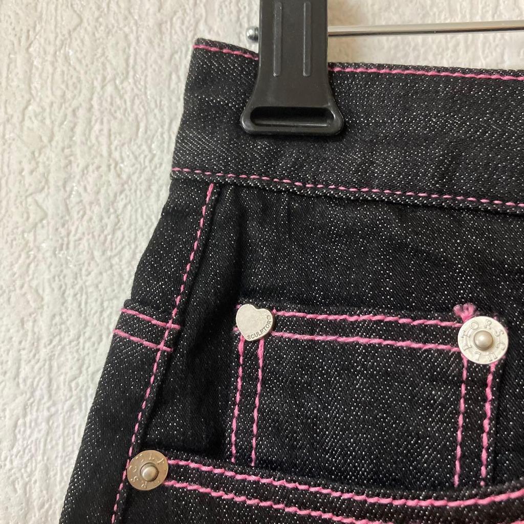 [USED] SCULPTOR Denim Mini Skirt In Black and Gray, Size M