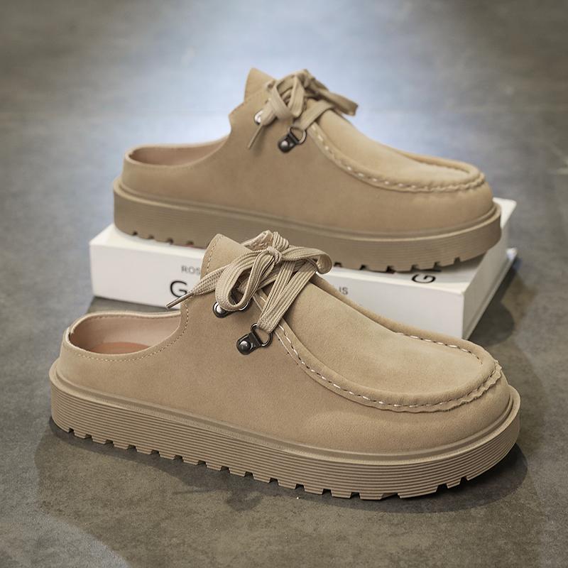 Men's Thick-sole Casual Shoes Summer Soft-sole Non-slip Semi-slippers Fashion Youth Outdoor Comfortable Breathable Walking Shoes