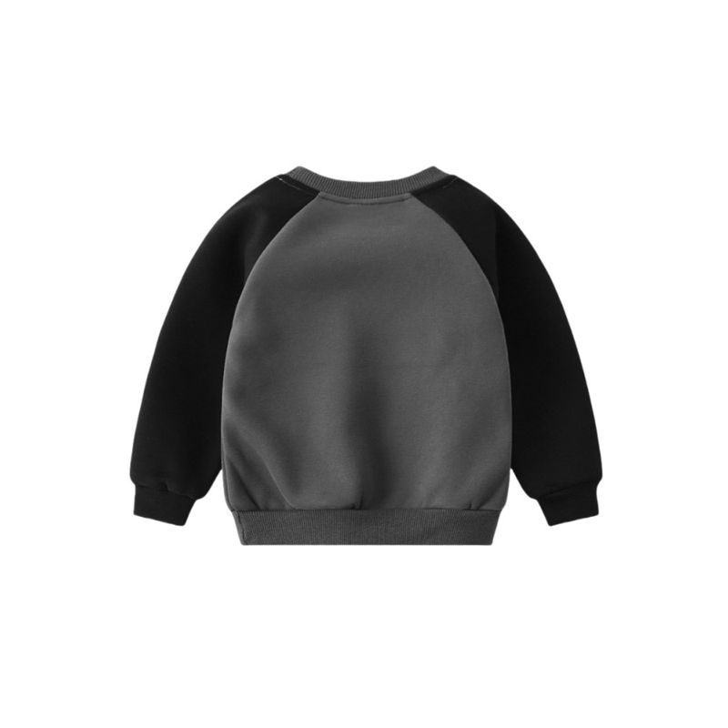 Children's Fleece Sweatshirt for Autumn and Winter, Boys' Fleece Top, Boys' Letter Print Warm Pullover Clothing