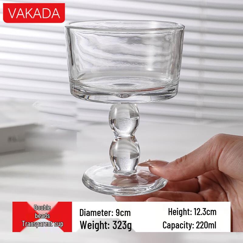 VAKADA French Vintage Glass Dessert & Cocktail Goblet