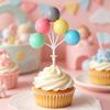 Bunte Mini-Ballon-Kuchenaufsätze Kunststoff-Ballon-Spieße 5 Ballons Dessert-Cupcake-Dekoration für Geburtstagsfeier Hochzeitsfeier
