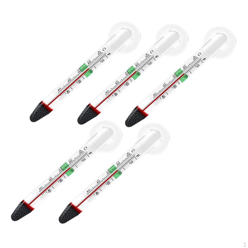 5 Pieces Floating Aquarium Thermometer with Suction Cup Accessories Fahrenheit and Celsius Scale