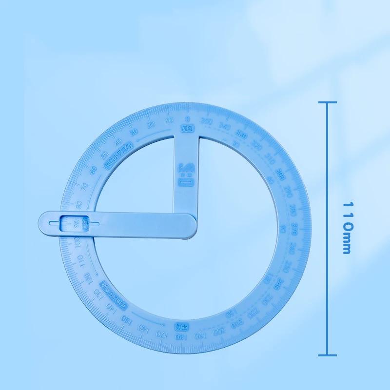 360-degree Movable Protractor Mathematical Angle Drawing Tool Geometric Angle Demonstration Movable Ruler