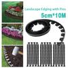 10M Garden Edging Borders with 30 Spikes No Dig Garden Border Edging Landscape Edging Border Kit for Garden Flower Beds Pavement