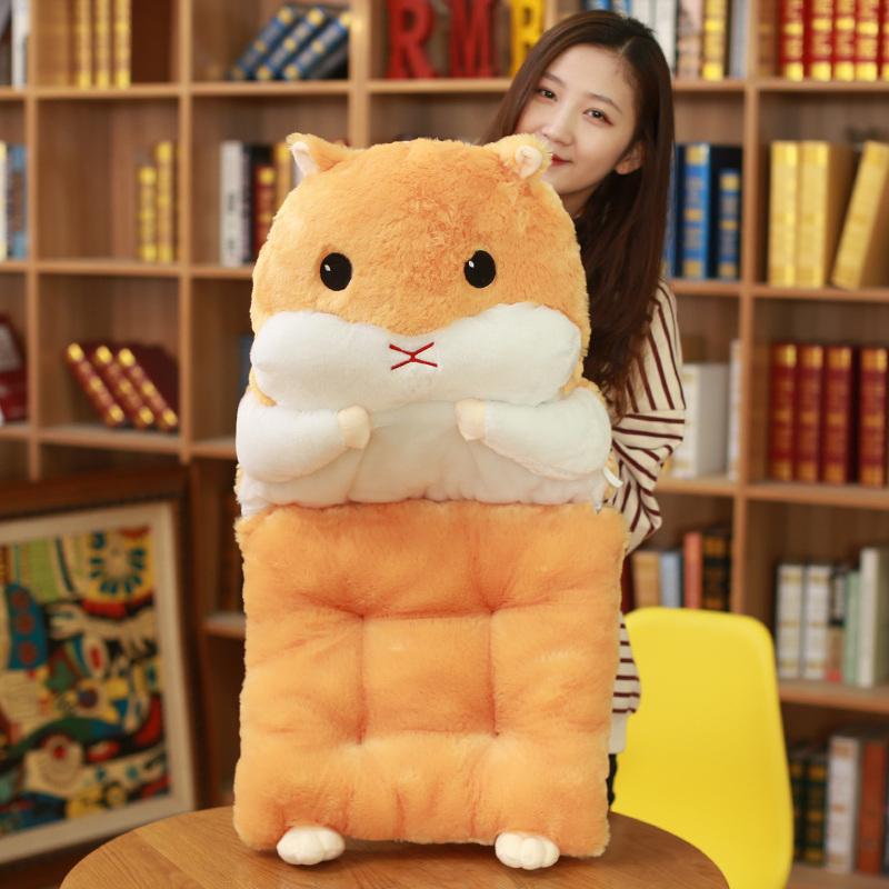 40x75cm Hamster Plüsch Sitzkissen Gelenkig Mit Reißverschluss Cartoon Tier Plüschtier Winter Warmes Kissen Stuhl Dekoration Geschenk