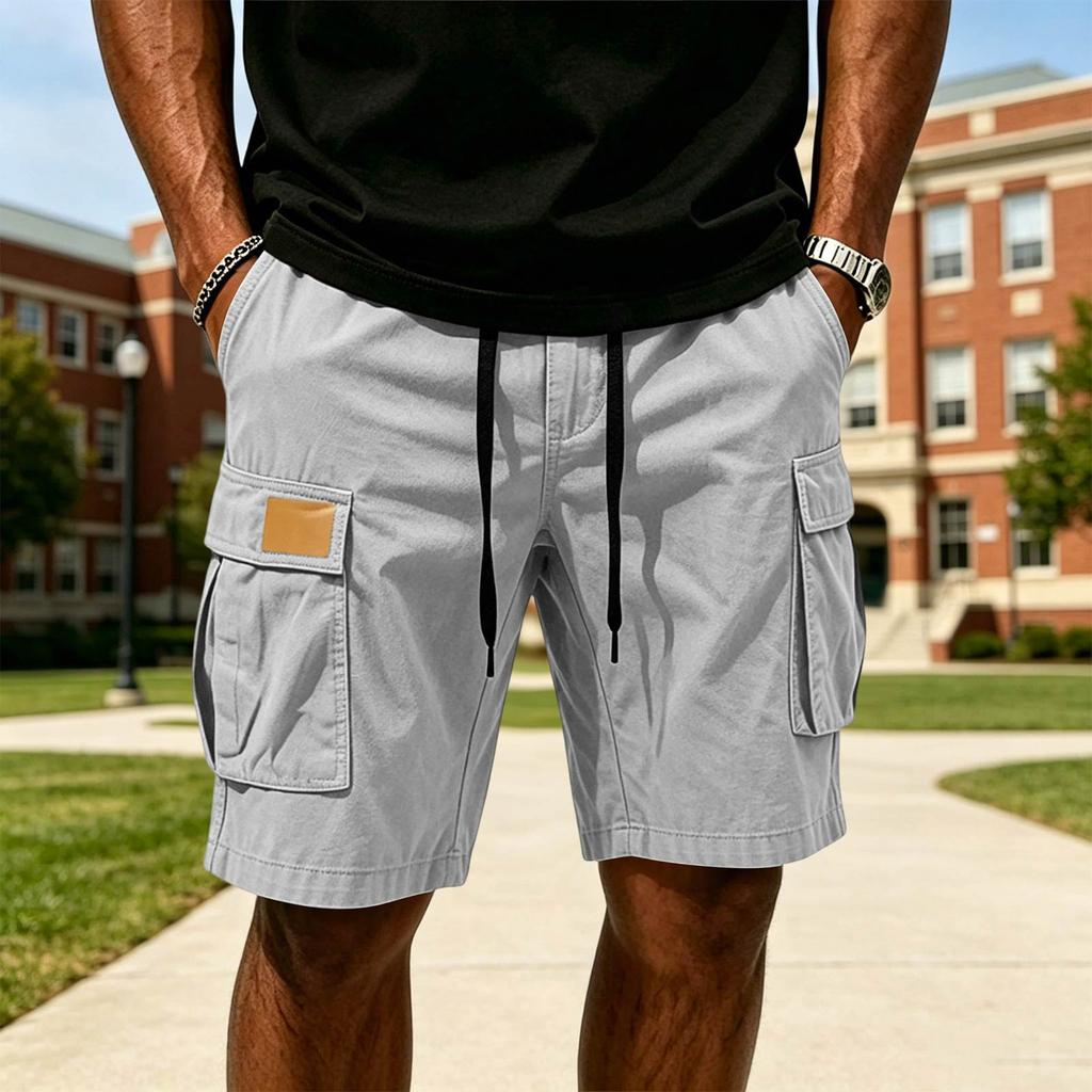 Herren Sommer Outdoor Cargoshorts Mehrere Taschen Wandern Lässig Arbeitsshorts Leichtes Atmungsaktives Material Kordelzug Taille