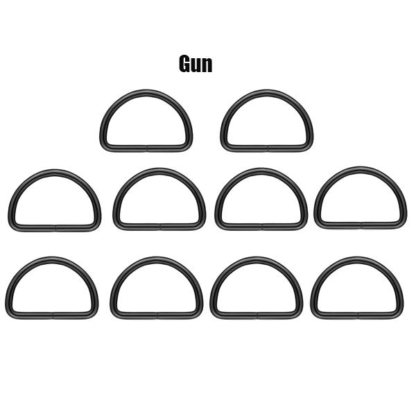 

10PCS Metal D Rings D-Shape Buckle Clips 13MM Handbag Strap Loop Clasp Hook D Buckles Semi-Circular D-Rings for DIY Accessories