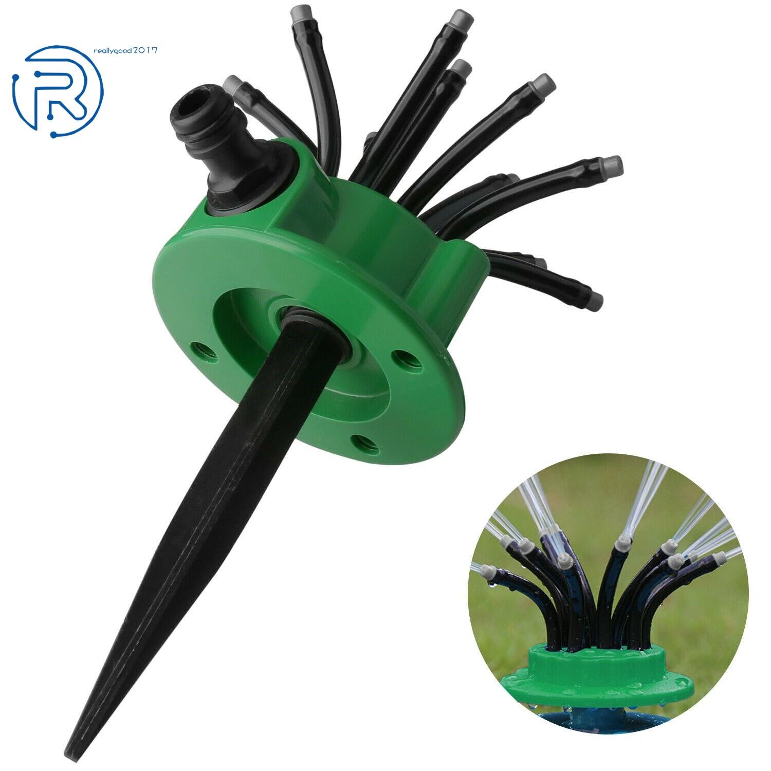 NEW 360° Flexible 12 Tubes Adjustable Garden Yard  Water Sprayer System Tools