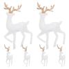 6Pcs Christmas Reindeer Decorations Adorable Elk Statues Plastic Xmas Standing Deer Ornaments Party Tabletop Holiday Decor