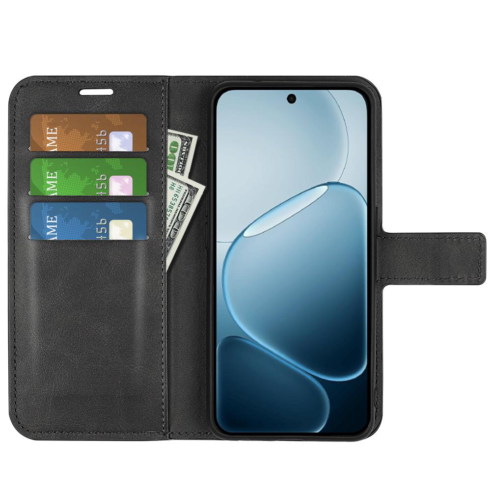 Für Oppo A6x 4G/A6x 5G Hülle mit Ständer, kratzfeste Lederhülle mit Kalbslederstruktur für das Telefon