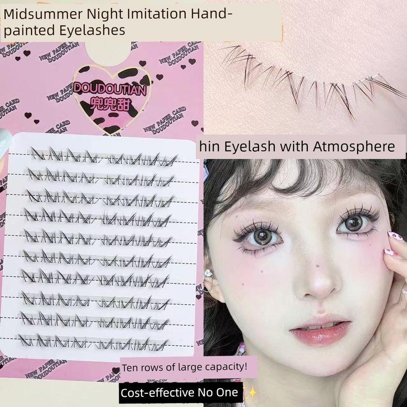 Glue-Free Mid-Summer Night under Eyelashes Eyelash Natural One-Piece Fake Eyelashes Glue without Stem Artificial Comic