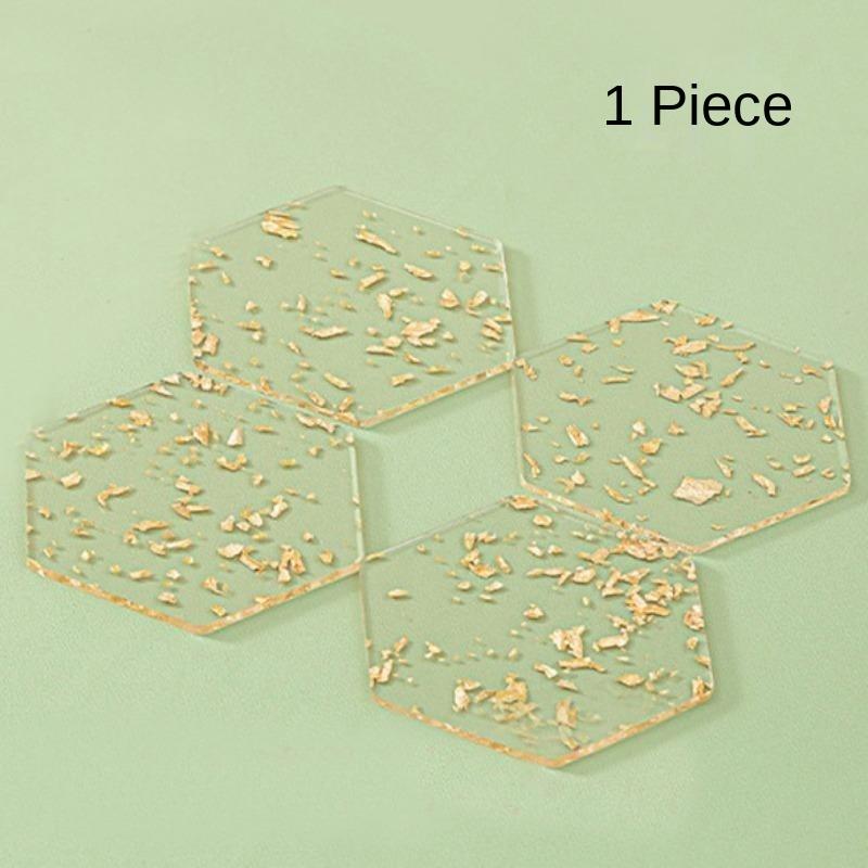 

Акриловая подставка под чашку для чая с золотой фольгой Ins Same Creative Resin Table Mat Водонепроницаемый термостойкий коврик в скандинавском стиле