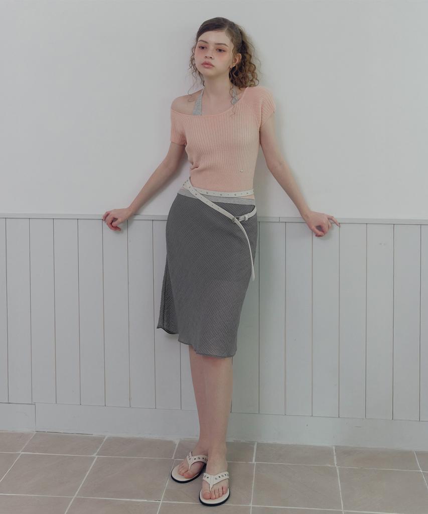 Teuwi Lowen Halter Layered Short Sleeve Knit