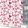 Valentines Day Shower Curtain Romantic Love Drawing Art Red Heart Shower Curtains Mother's Day Shower Curtain for Shower Decor Sets for Bathroom