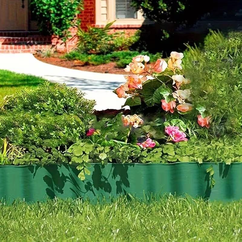 9M Imitation Stone Garden Guardrail PP Plastic Ground Fence Combined with Pastoral Gardening Lawn Fence Landscapes