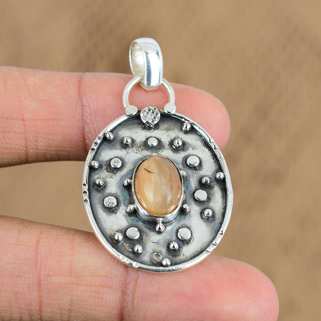 Mothers day Sale 925 Silver Moonstone Stone June Birth Wedding Pendant Jewelry