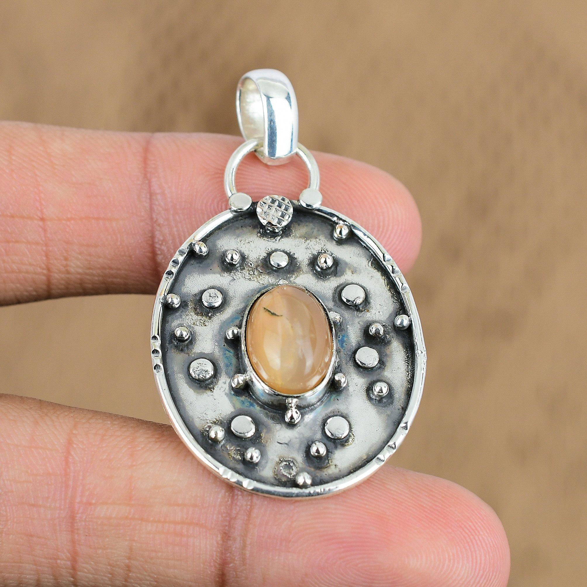 

Mothers day Sale 925 Silver Moonstone Stone June Birth Wedding Pendant Jewelry