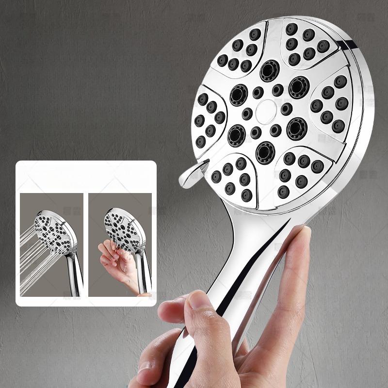 Chrome Bathroom Handheld Shower Head Spray Shower Heads 3 Functions ABS Plastic Hand Showers Bathroom Faucet Accessory Type Tap