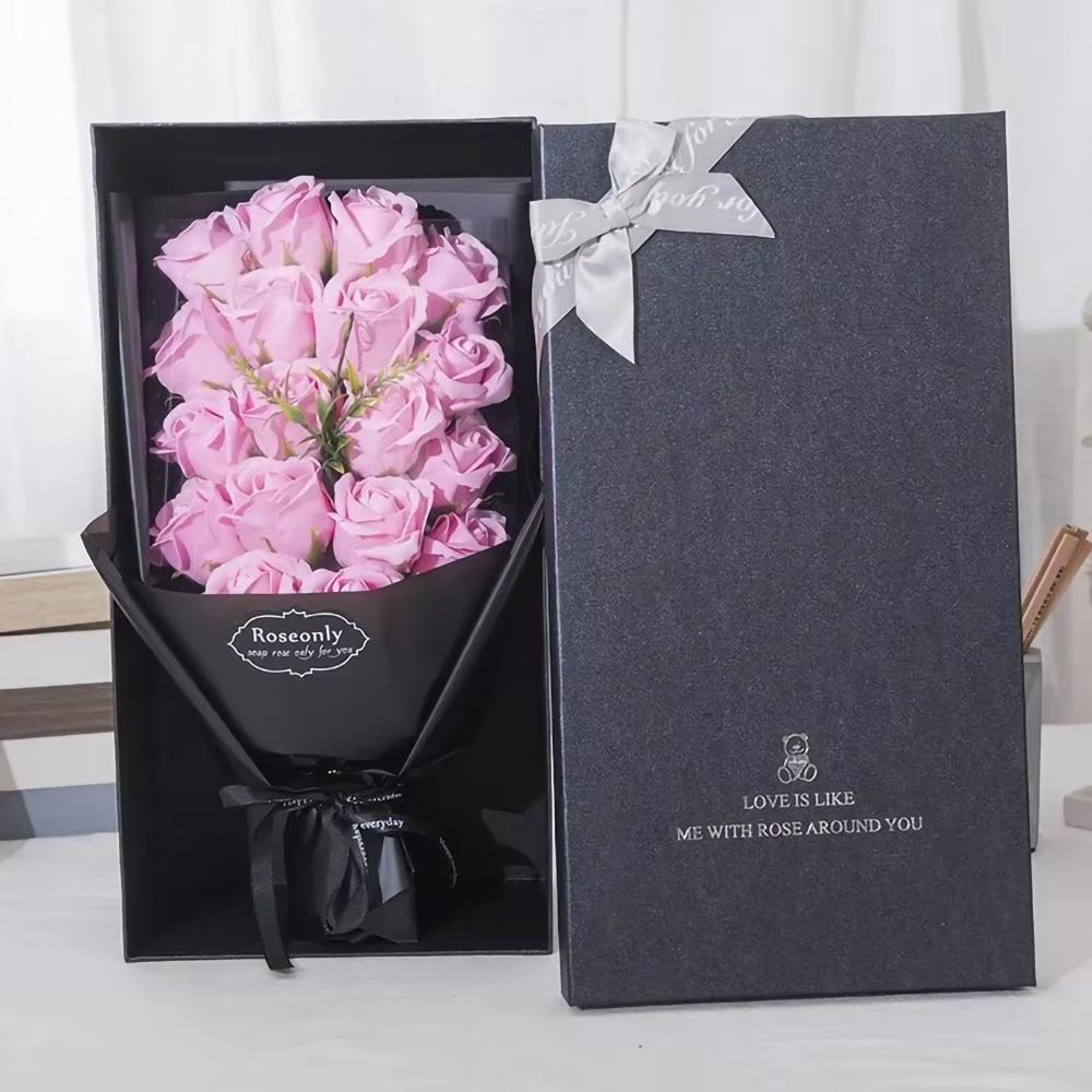 Artificial Flower Bouquets Rose Bouquet Gift Box For Girlfriend Mother Christmas Valentine'S Day Birthday Wedding Gift