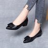 2025 autumn new fashion pointed square buckle temperament low heel single shoes first layer cowhide flat loafers work shoes