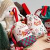 1Pc Cartoon Christmas Drawstring Apple Gift Bag Candy Cookie Packaging Bag Creativity Canvas Bag Christmas Party Decoration Kids