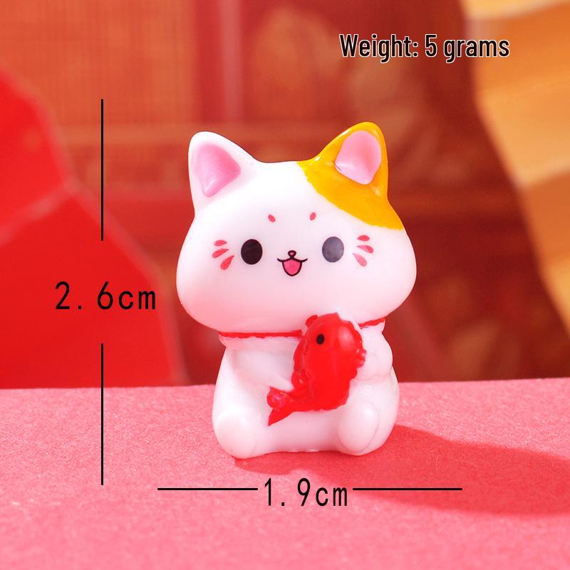 Micro Landscape Lucky Cat Resin Craft - Cute Car Console & Home Decoration Gift