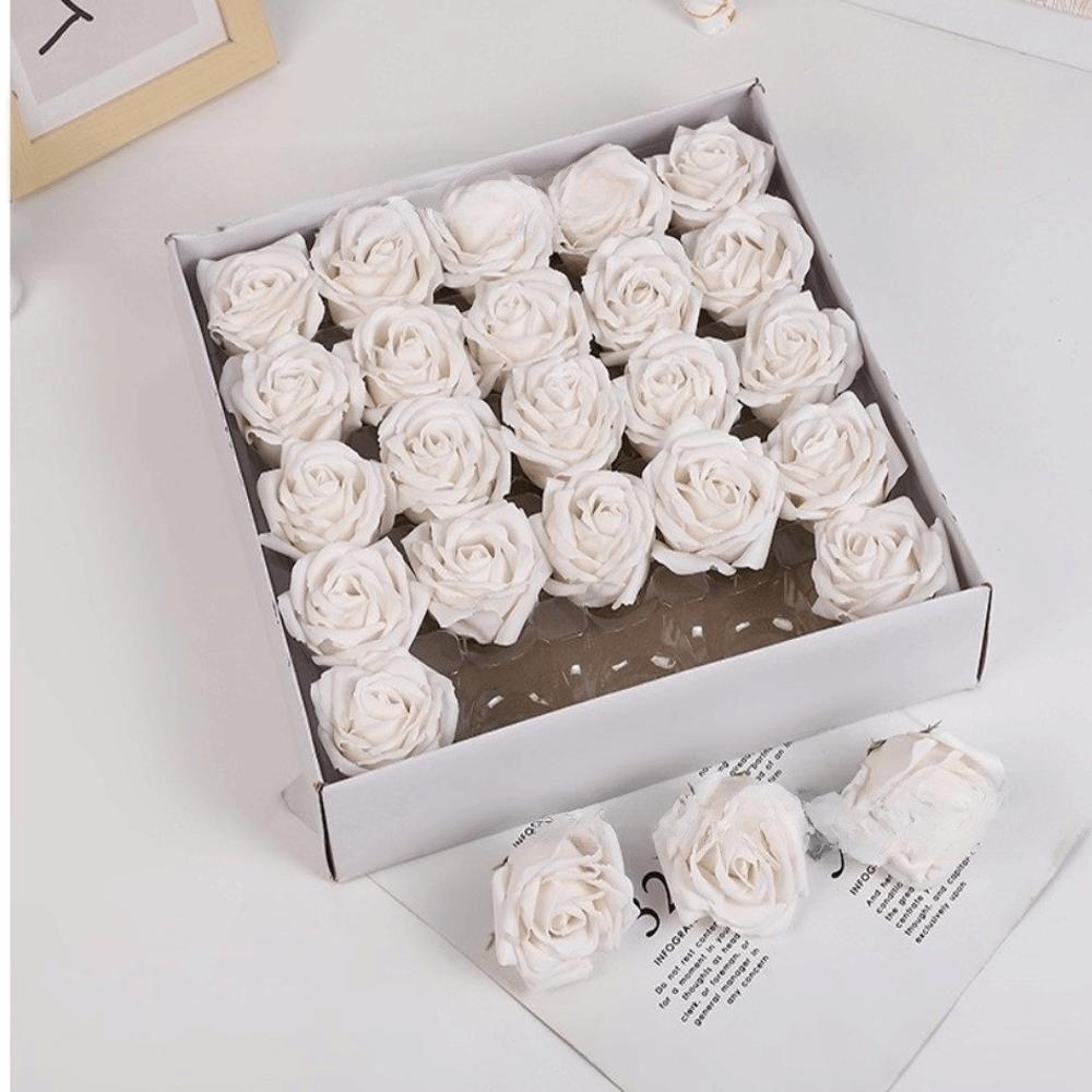 25Pcs Five Layer Rose Soap Rose Flower Realistic Floral Wreath Making Artificial Rose Flowers Handmade Gift DIY Flower Head