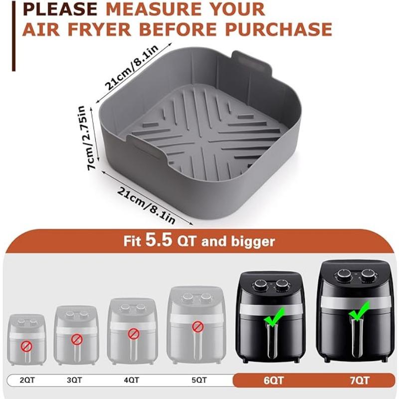 Silicone Air Fryer Basket Liners Square Square Silicone Pot Reusable Air Fryer Silicone Pots for Food Safe Oven Accessories