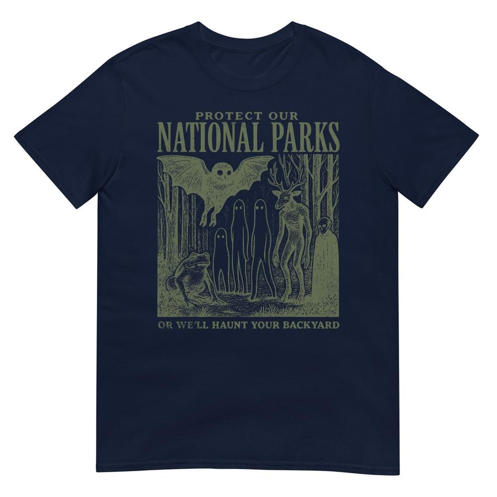 Protect Our National Parks Mothunisex Cryptid Weirdcore Horror TShirt S