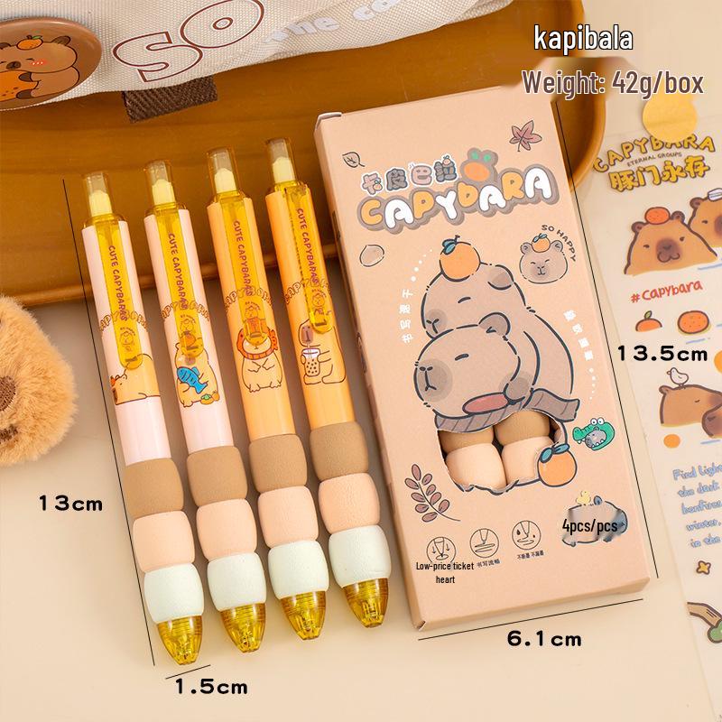 Capybara Soft Grip 0.5mm Black Ink Quick-Dry Pen for Students 0.5mm чёрный