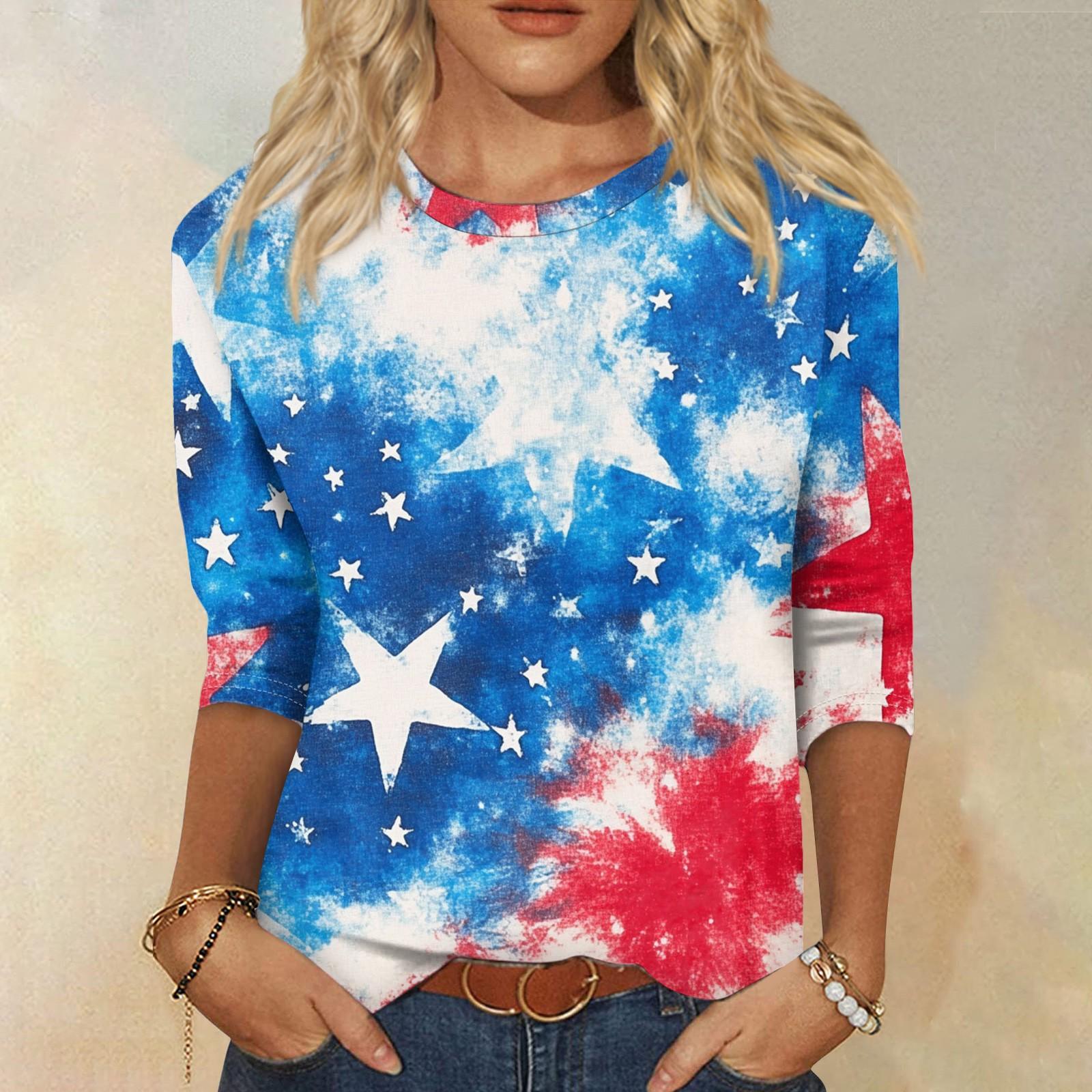 

Женская мода повседневная рубашка с круглым вырезом и принтом в виде семиточечного рукава XXL