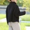 Women's Petite Double-Faced Cashmere Coat - Short Stand Collar, Pure Wool, Loose Slimming Fit for Autumn/Winter