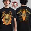Metal World Tour 2025 Flame Skull Tour Dates Two Sided Unisex Unisex T-Shirt