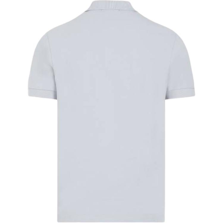 Stone Island Logo Print Polo Shirt Men Polo Shirts Light-Blue K1S1522002-SCS0017-V0041