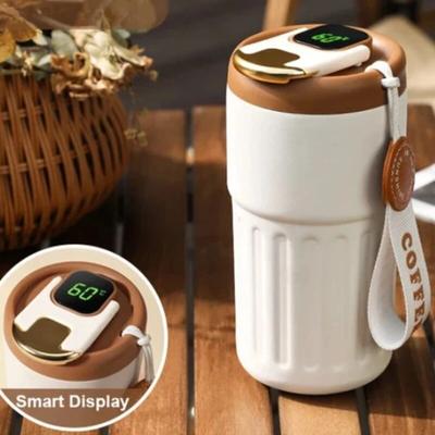Elegant Insulated Mug LED Smart Temperature Display Keep Cold Insulated Coffee Milk Mug 450ml Large Capacity Stainless Steel