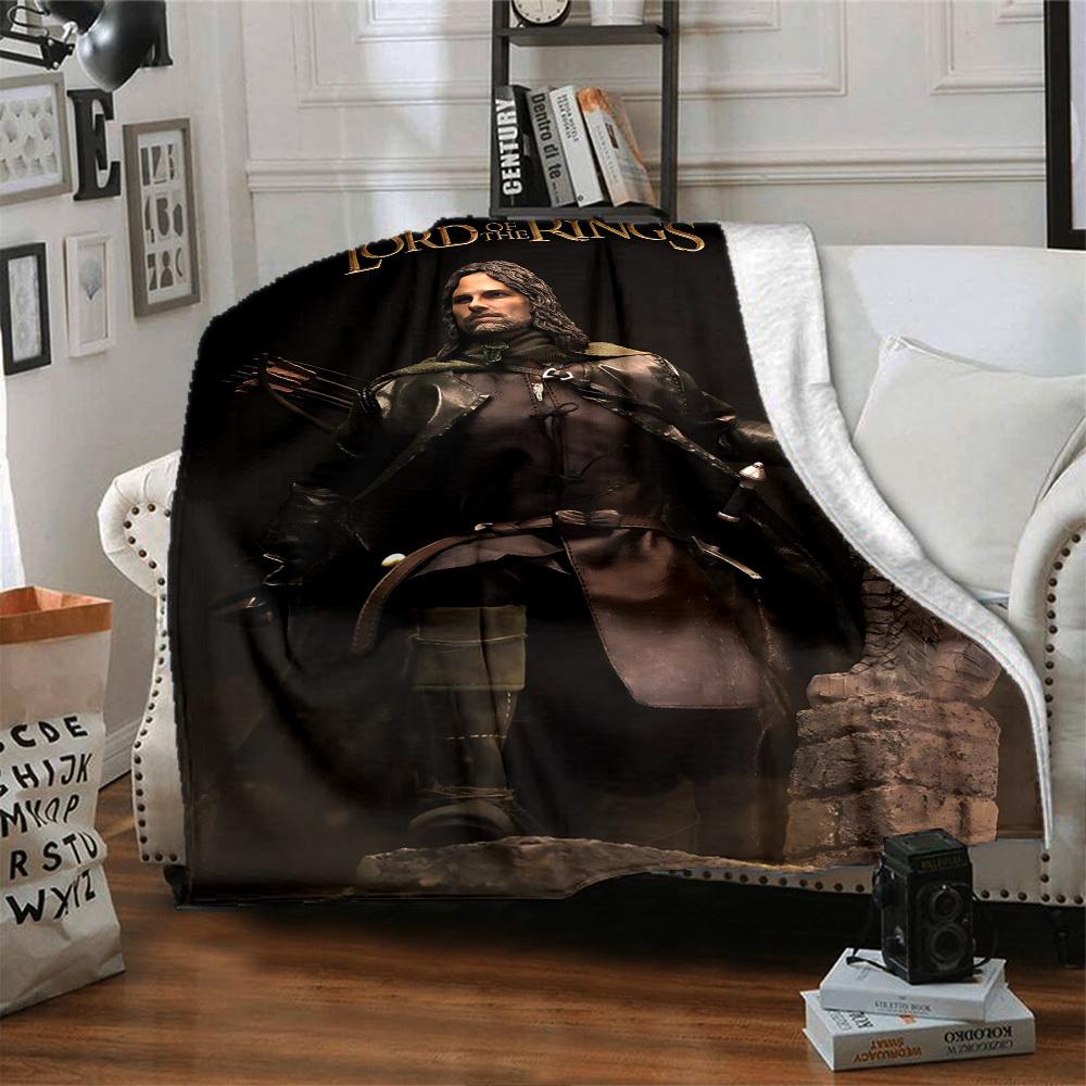 1pc Aragorn Lord of the Rings Flannel Blanket Soft Warm Throw for Home, Office, Travel, All Season Cozy Bedding Gift, Office