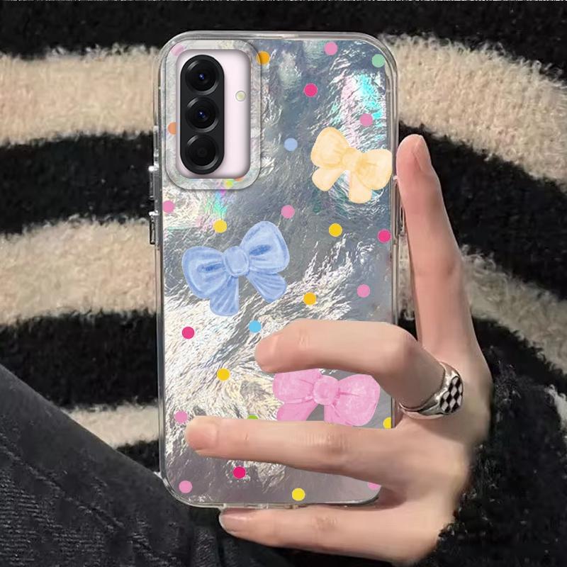 Cute Colorful Bow Heart Girls Case For Samsung Galaxy A56 A16 A17 A26 A36 A06 A07 A55 A35 A25 A54 S24 S25 Ultra S22 S23 FE Cover