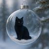 Cute Cat Christmas Ball Ornament 3D Animal Clear Plastic Ball Xmas Tree Ornaments