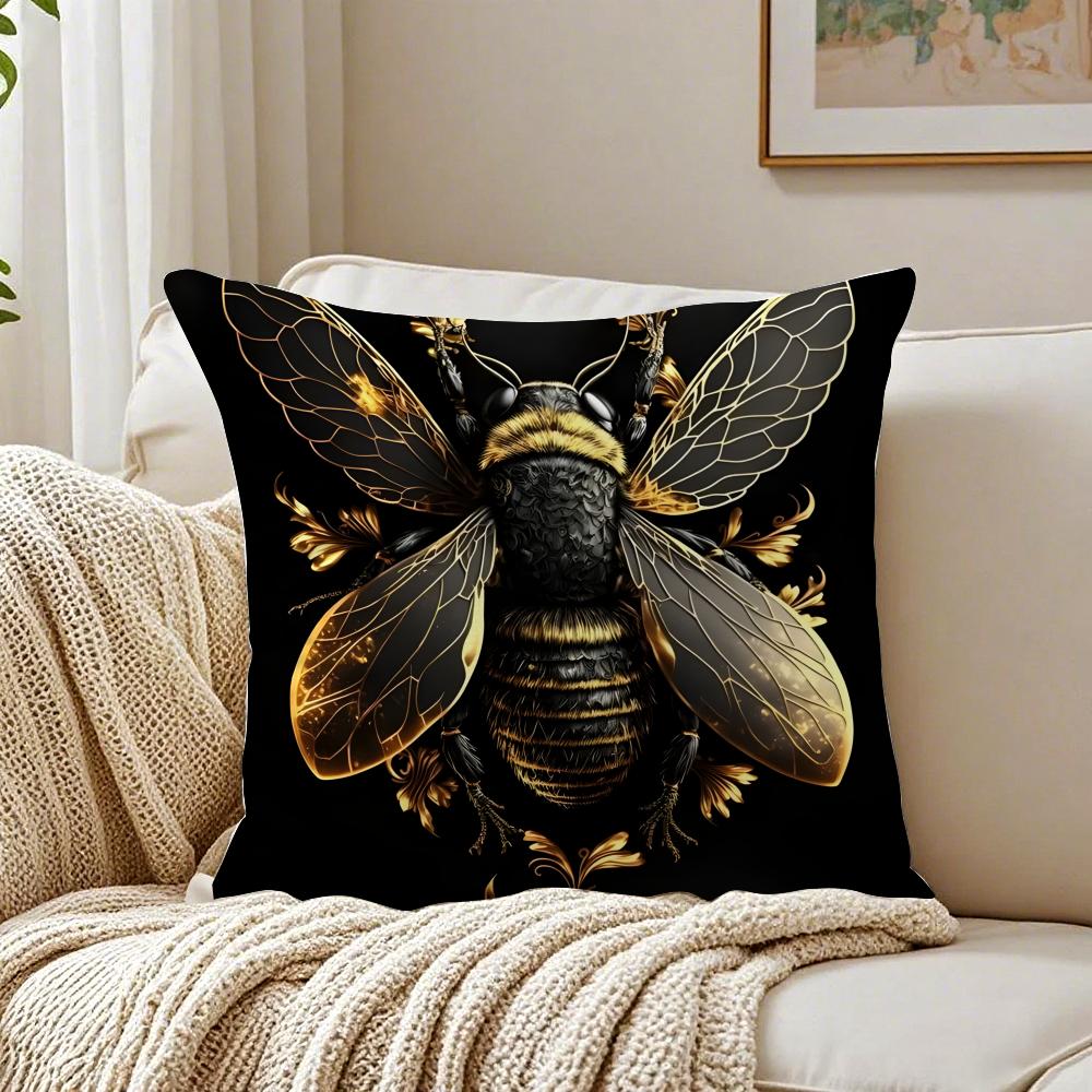 B-Black Gold Eagle Pillow Luxury Decor Cushion Cushion Cover Pillowcase Anti-Dustmite Living Room Sofa Decor Cushion Room