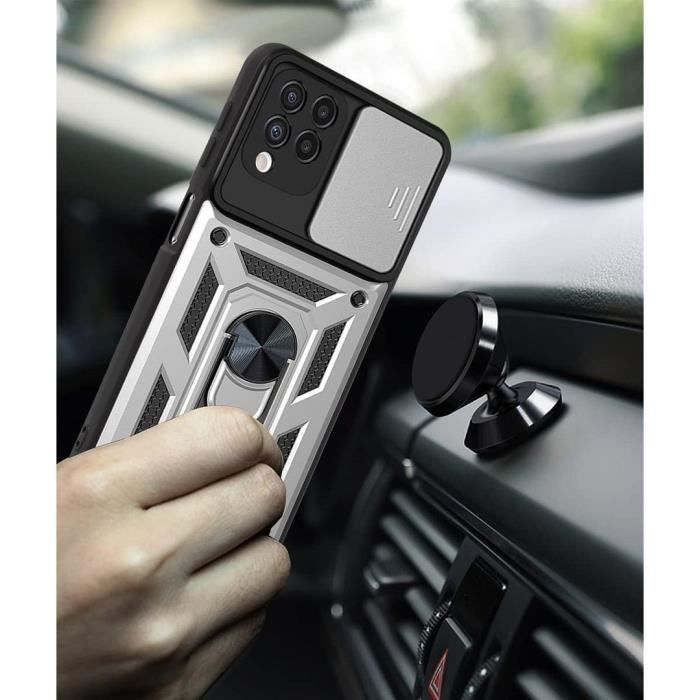 Pack de Protection pour Téléphone - PROSHOP - Samsung A12 - Coque Rigide - 2 Verres Trempés - Style Armée