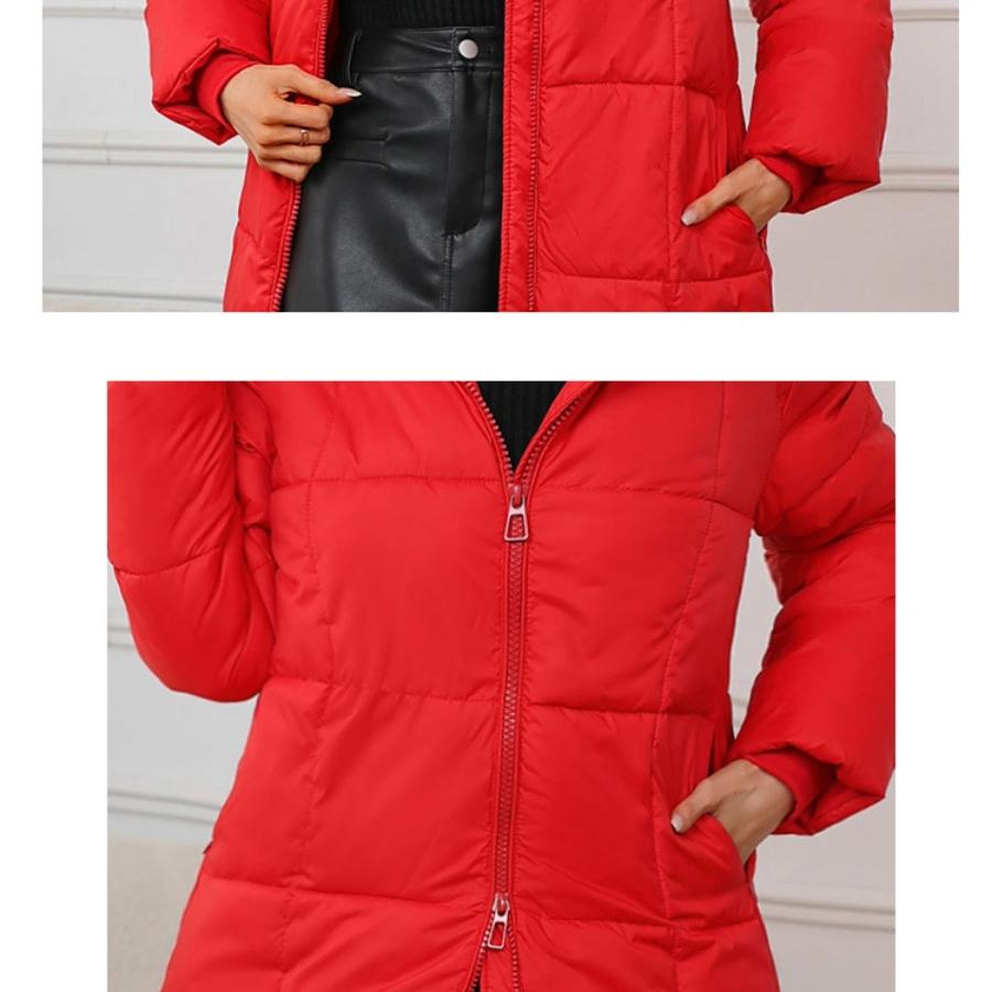 Parka con capucha para mujer invierno 2025, abrigo térmico de algodón de corte ajustado de longitud media con relleno de plumón, chaqueta acolchada cálida de invierno para clima frío