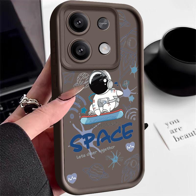 Space Astronaut Pattern Protection Phone Cover For Xiaomi 13T 11T Poco F6 X6 M6 Pro Redmi Note 13 12 11 10 Pro Soft Shockproof Frosted Silicone Case