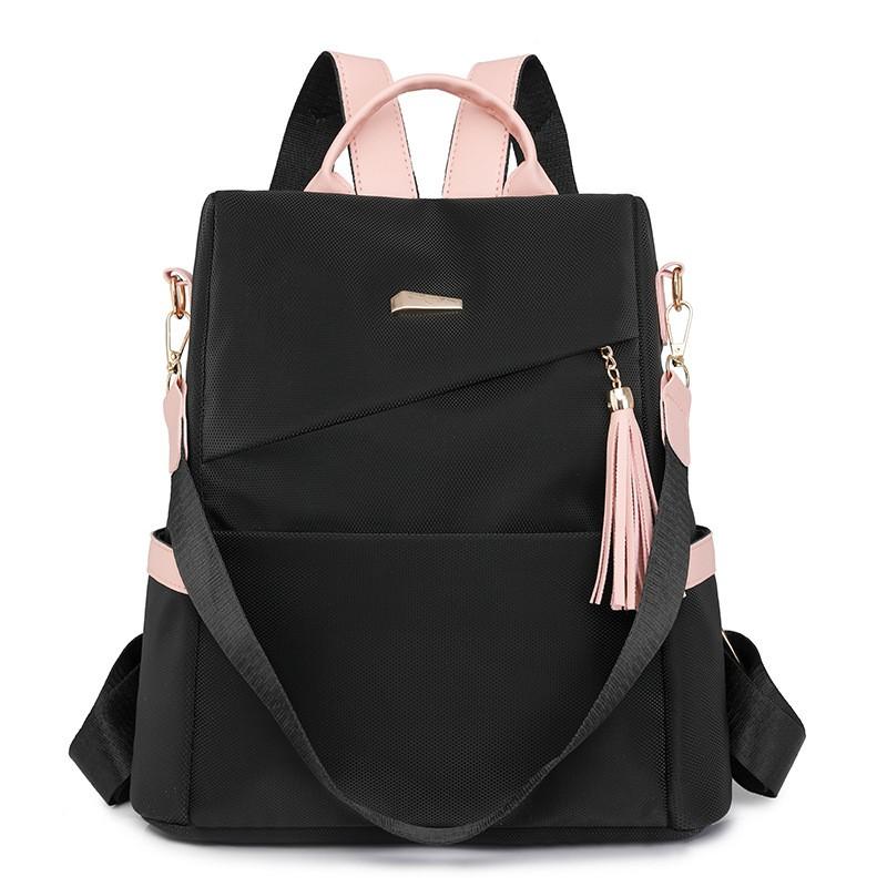 Womens Tassel Shoulder Backpack Soft PU Leather Casual Commuter Bag With Anti-Theft Design Lightweight Comfort