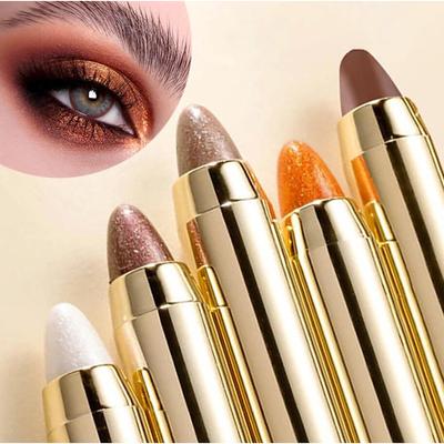 Lazy Sleeper Silkworm Highlight Brightener Eyeshadow Pen Double Head Fine Shimmer Pearl Waterproof Eyeshadow Stick Lasting Setting Women's Makeup
