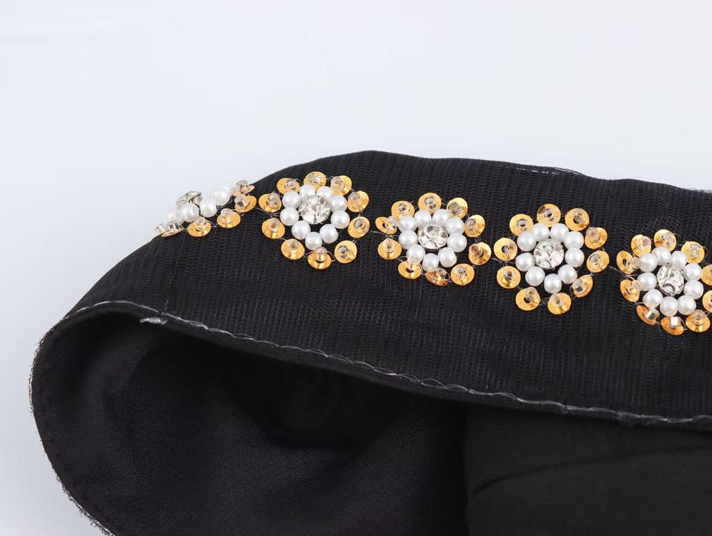 2025 Spring Women's Beaded One-Shoulder Evening Dress - European & American Fashion