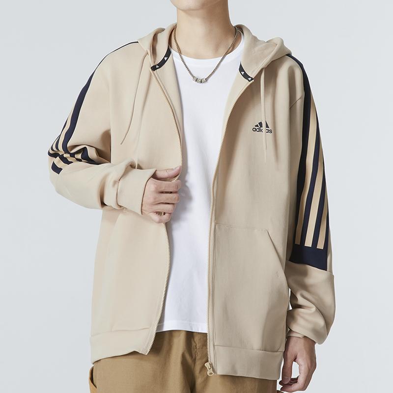 Men's Adidas Jackets Men's Khaki Hooded Moderate Other