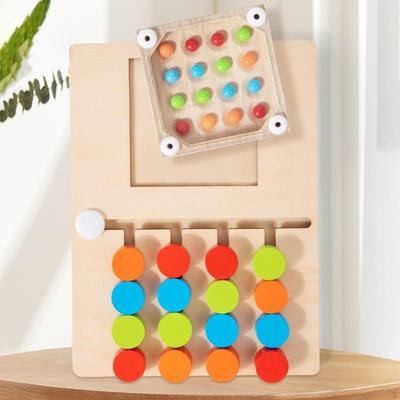 Color Matching Slide Puzzle Toy Brain Teasers Game,Wooden Toy,Early Educational for Ages 3 4 Years