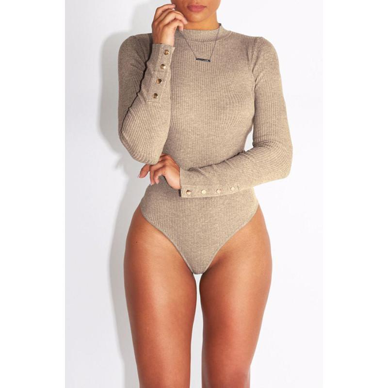 Premium Quality Long Sleeve Basic Jersey Bodysuit For Effortless Versatility