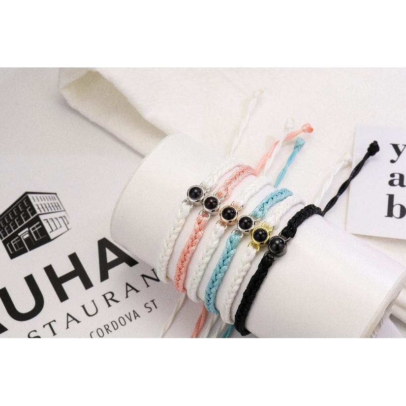 EthShine Personalized 925 Silver Circle Photo Bracelet Projection Bracelets Custom Photo Bracelet Couple Memorial Gift Women